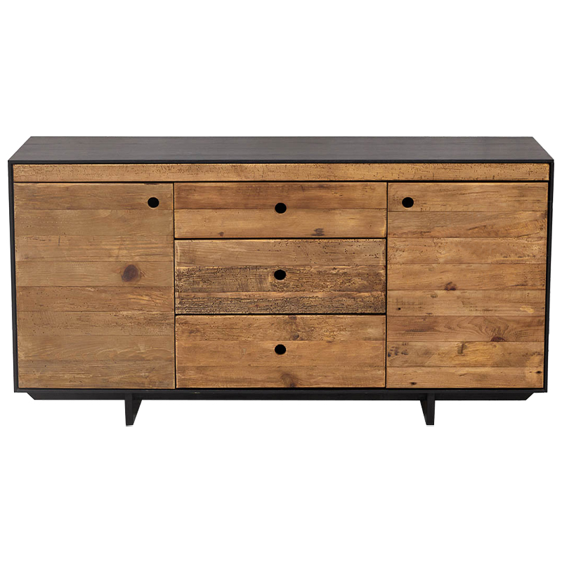 Комод деревянный с 2-мя дверцами и 3-мя ящиками Russell Chest of Drawers Коричневый Древесина Комод деревянный с 2-мя дверцами и 3-мя ящиками Russell Chest of Drawers Коричневый Древесина в Воронеже | Loft Concept