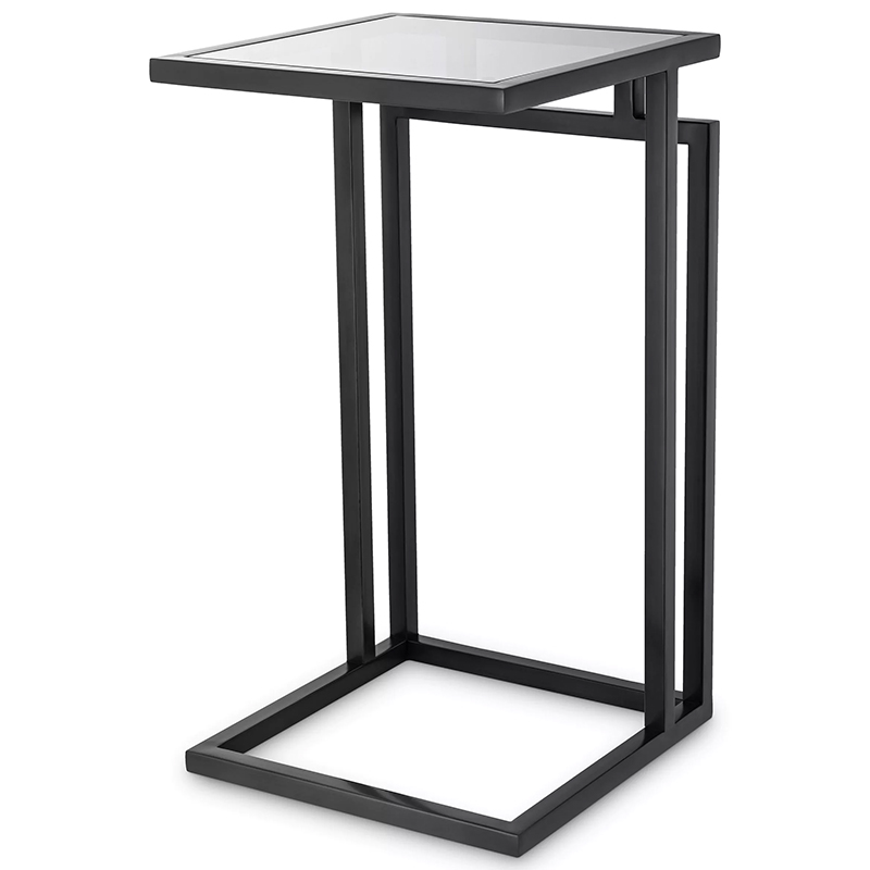 Приставной стол Eichholtz Side Table Marcus Black Черный Стекло Смок в Воронеже | Loft Concept 