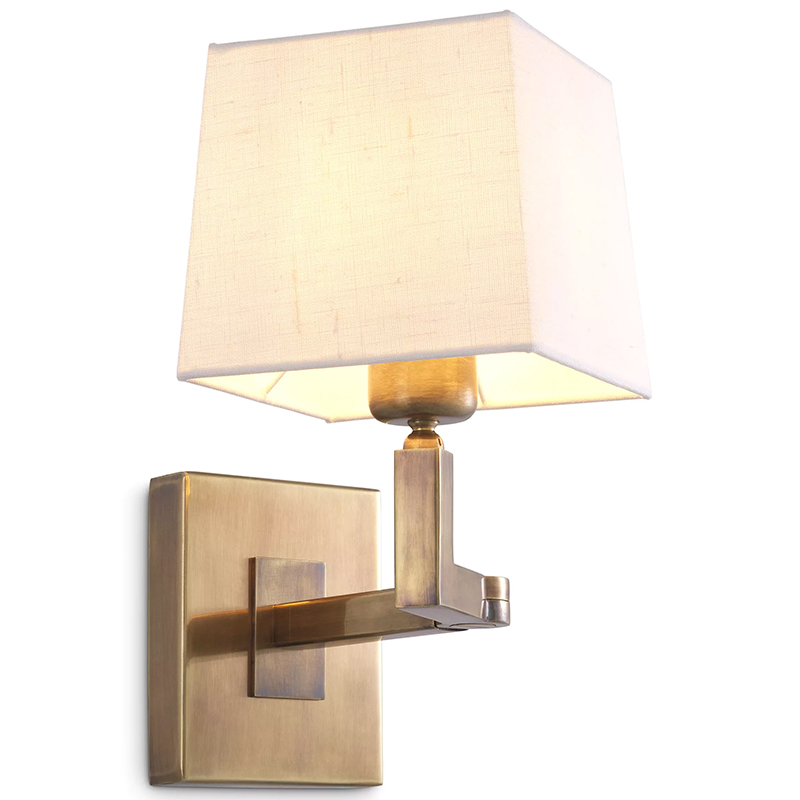 Бра Eichholtz Wall Lamp Cambell Brass Белый Винтажная латунь в Воронеже | Loft Concept 