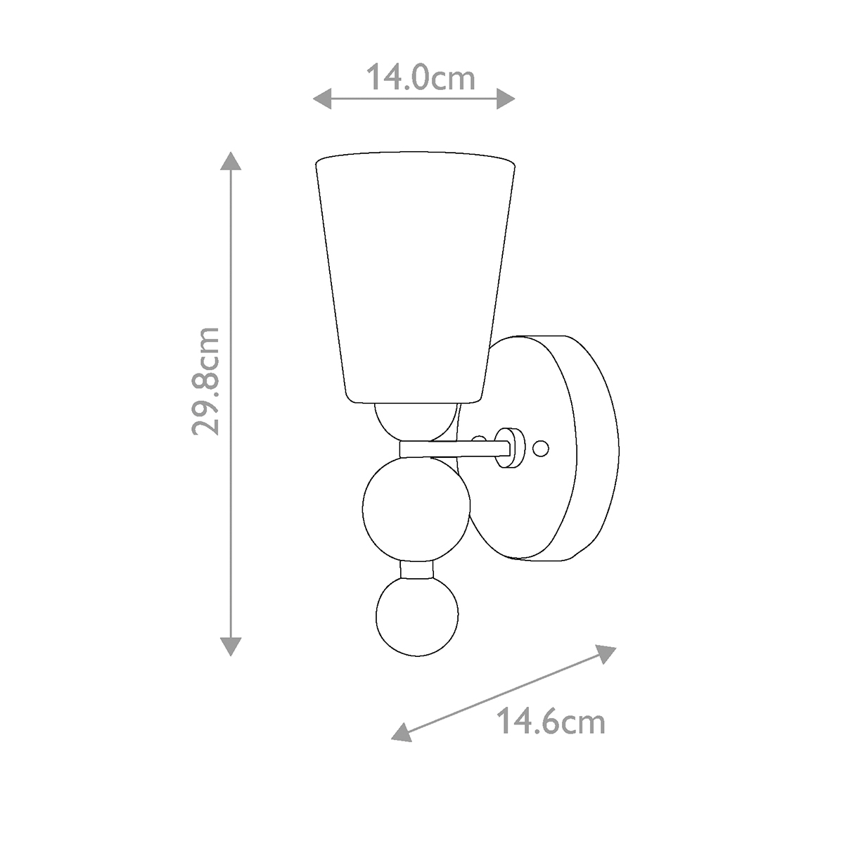 Бра с белым матовым стеклянным плафоном и тремя декоративными шарами Hinkley в Воронеже