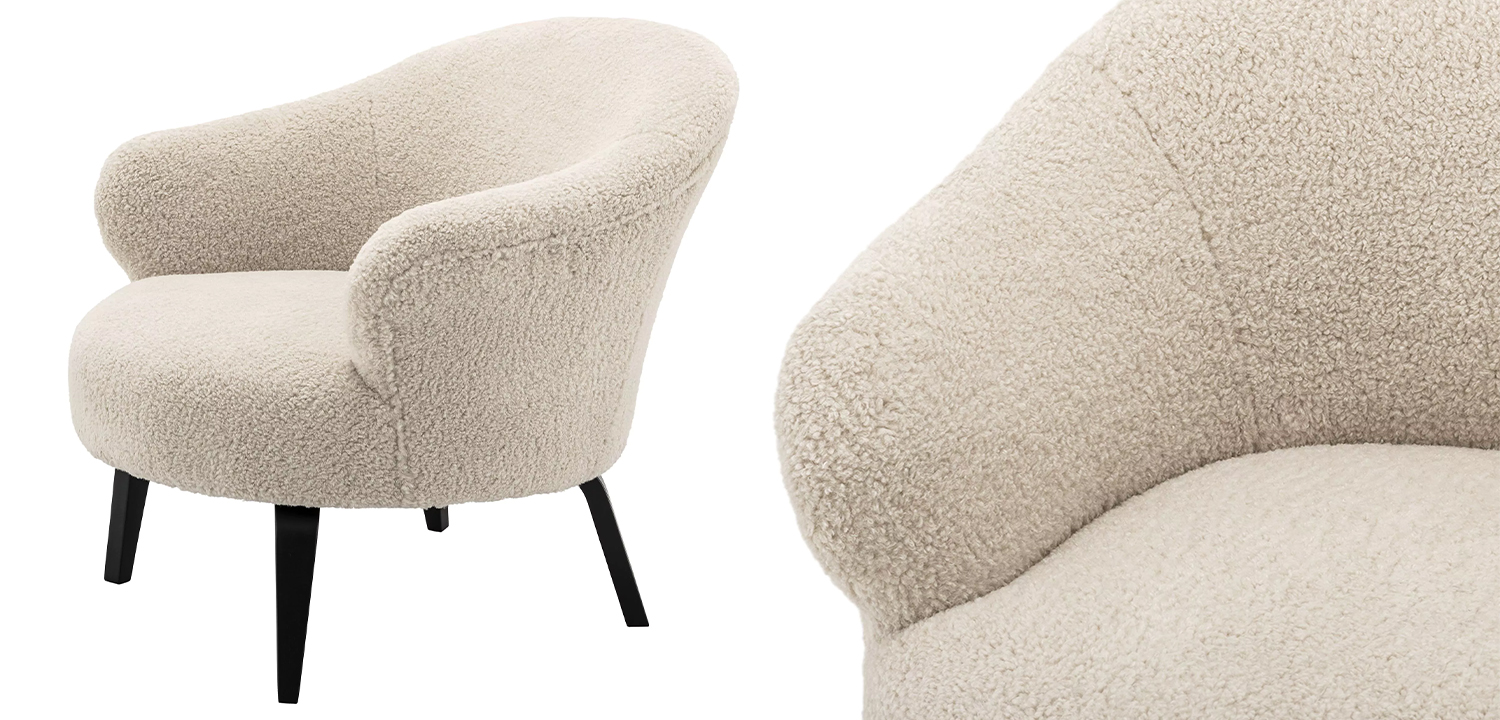 Кресло Eichholtz Chair Moretti Бежевый Черный - фото №1