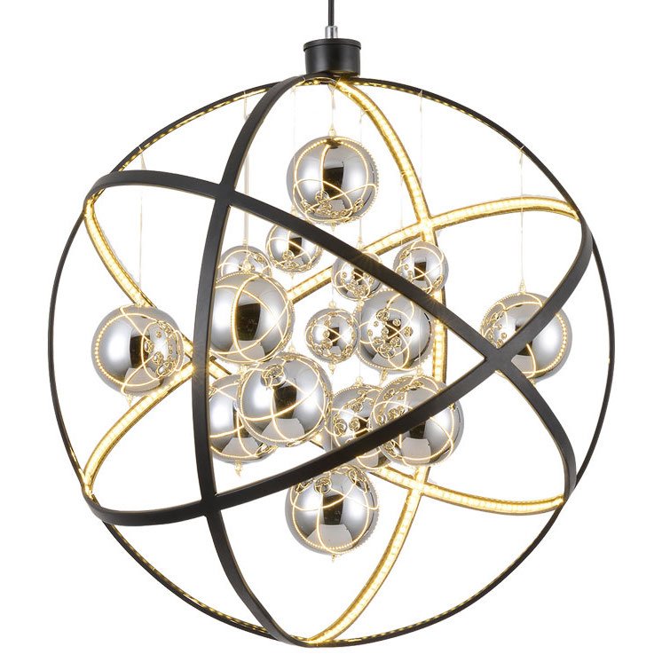 Люстра Atomic nucleus Chandelier Глянцевое золото Черный в Воронеже | Loft Concept 