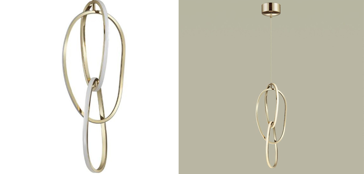 Подвесной светильник 3 Chain Link Gold 61 - фото