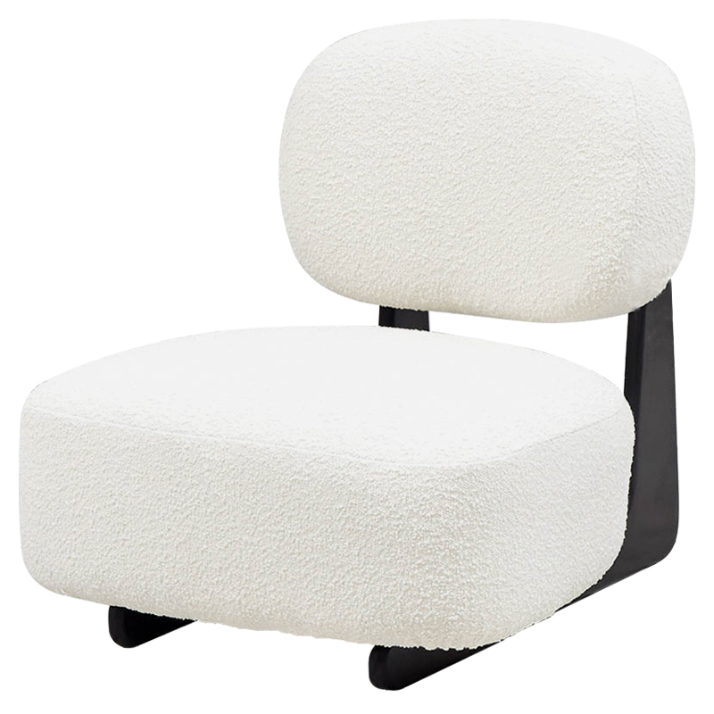 Кресло Millie White Boucle Armchair Белый Черный в Воронеже | Loft Concept 