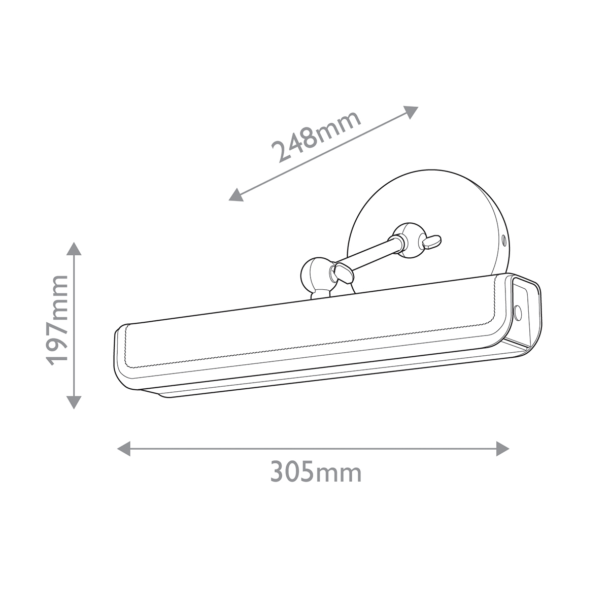 Светильник для картин цвет винтажная латунь с прямоугольным плафоном из кожи черного цвета Alora в Воронеже