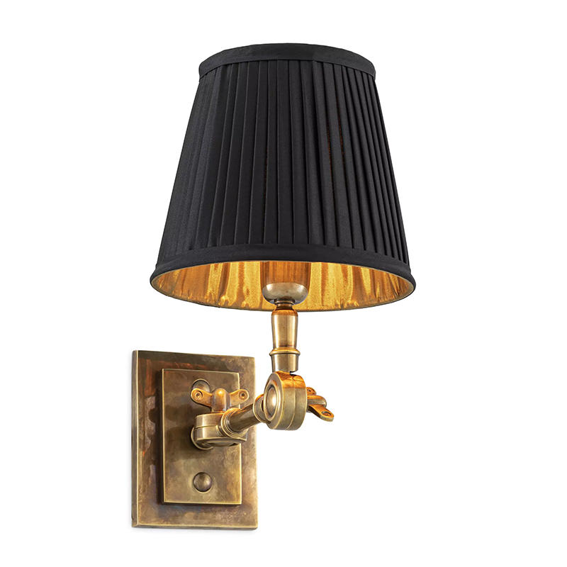 Бра Eichholtz Wall Lamp Wentworth Brass Черный Винтажная латунь в Воронеже | Loft Concept 