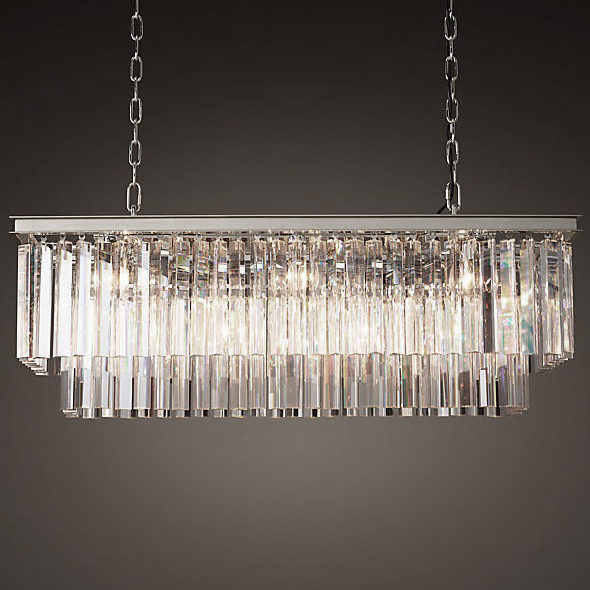 Люстра RH 1920S ODEON CLEAR GLASS FRINGE nickel Хром в Воронеже | Loft Concept 