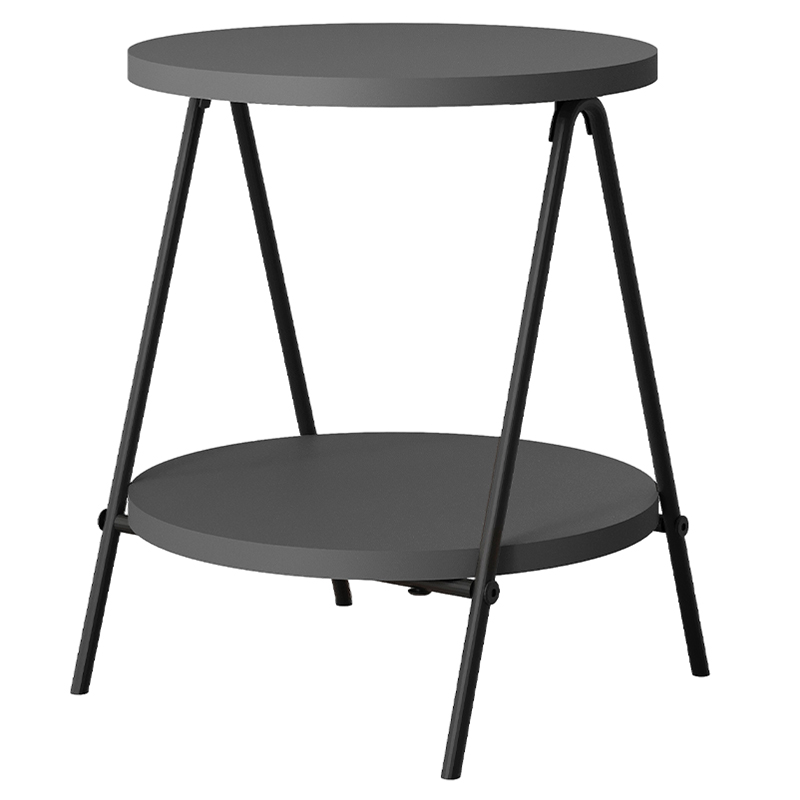 Стол приставной с 2-мя круглыми столешницами цвета антрацит ESSEL SIDE TABLE ANTHRACITE Антрацит Черный в Воронеже | Loft Concept 