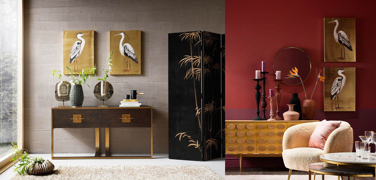 Картина Gold Heron I - фото