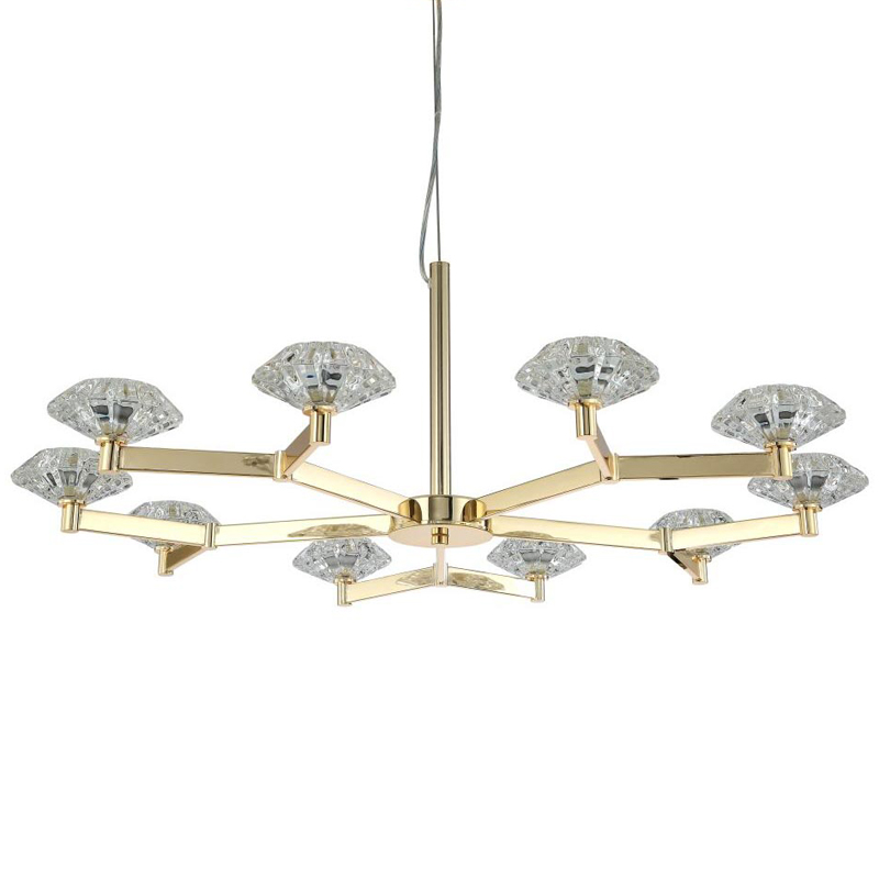 Люстра Yerker Chandelier Gold 10 Глянцевое золото Прозрачный в Воронеже | Loft Concept 