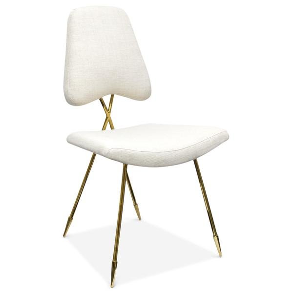 Стул Jonathan Adler Maxime Dining stool Бежево-серый Золотой в Воронеже | Loft Concept 