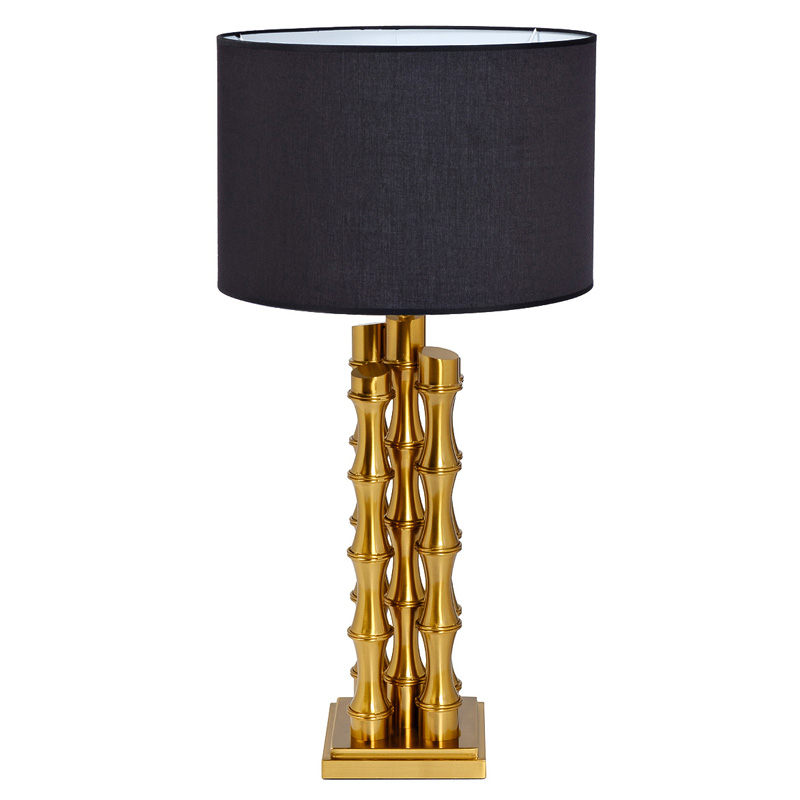 Настольная лампа с Черным Абажуром Damian Gold Table Lamp Глянцевое золото Черный в Воронеже | Loft Concept 