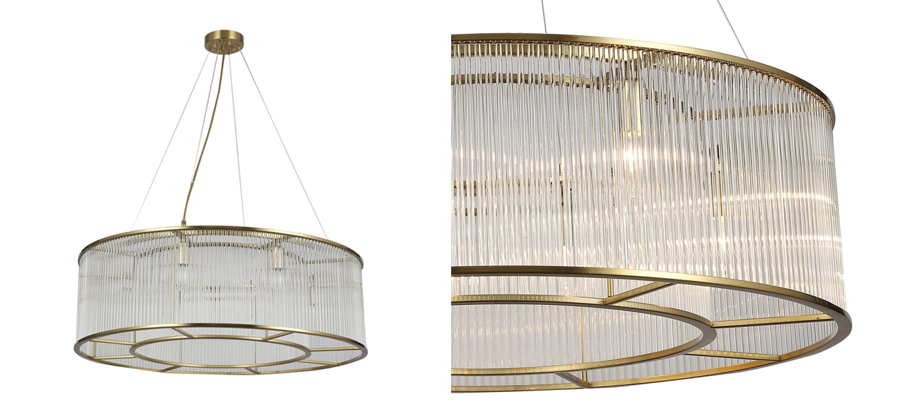 Люстра с плафоном из стеклянных трубочек Revolve D80 см - фото