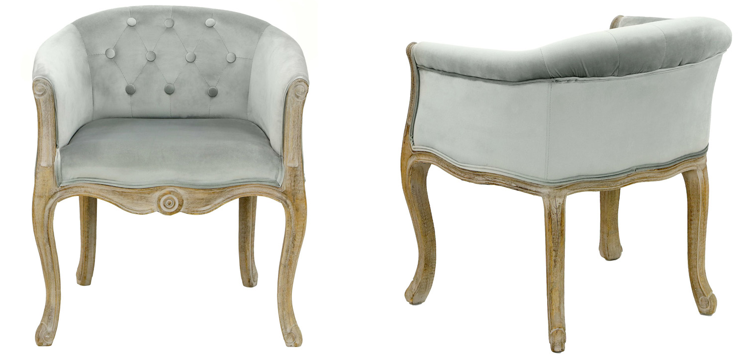 Кресло French Provence Armchair Roderic light blue - фото