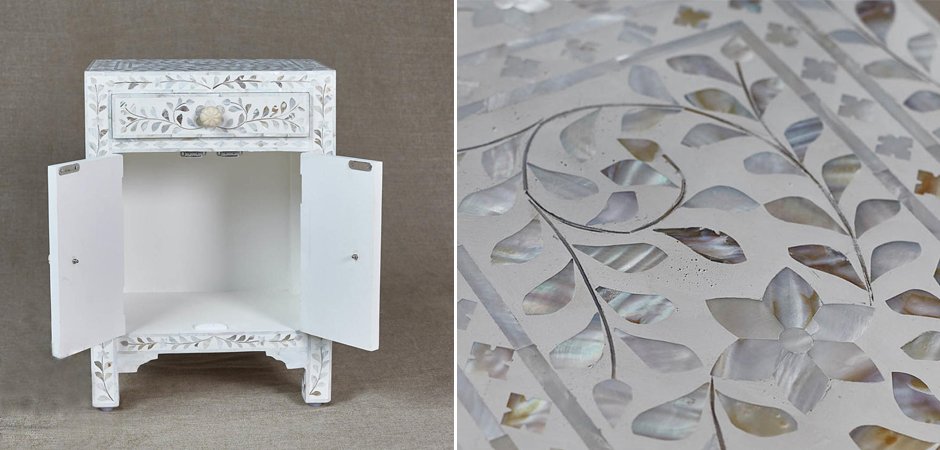 Тумба инкрустация перламутром Inlaid Bone Soft pearl Тумба инкрустация перламутром Inlaid Bone Soft pearl - Loft-Concept в Воронеже