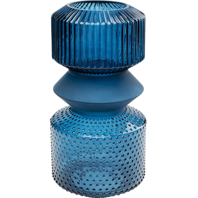 Ваза Geometric Blue Glass Vase 36 Синий в Воронеже | Loft Concept 