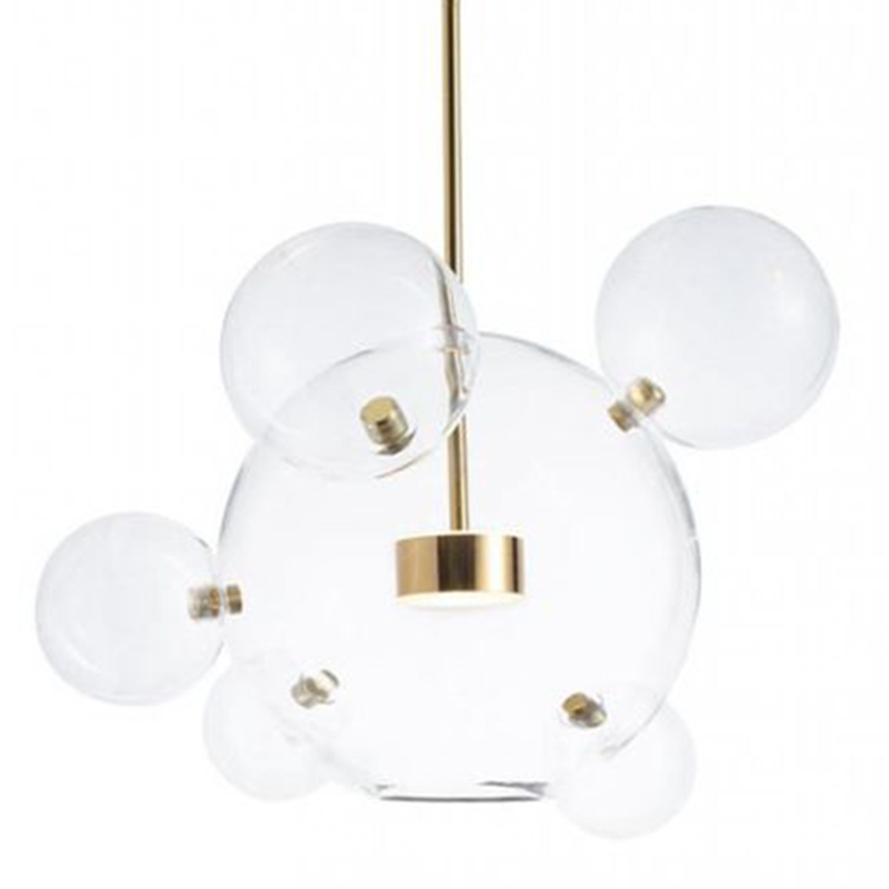 Подвесной Светильник Giopato & Coombes Bollr Pendant 6 BUBBLE LAMP золото Белый Золотой Прозрачное Стекло в Воронеже | Loft Concept 