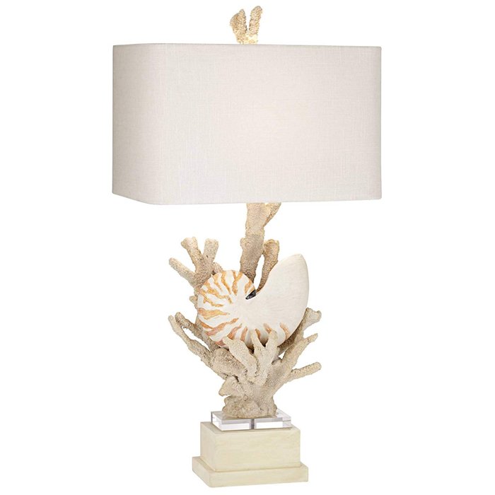 Nautilus Shell and White Coral Table Lamp Молочный Бежевый в Воронеже | Loft Concept 