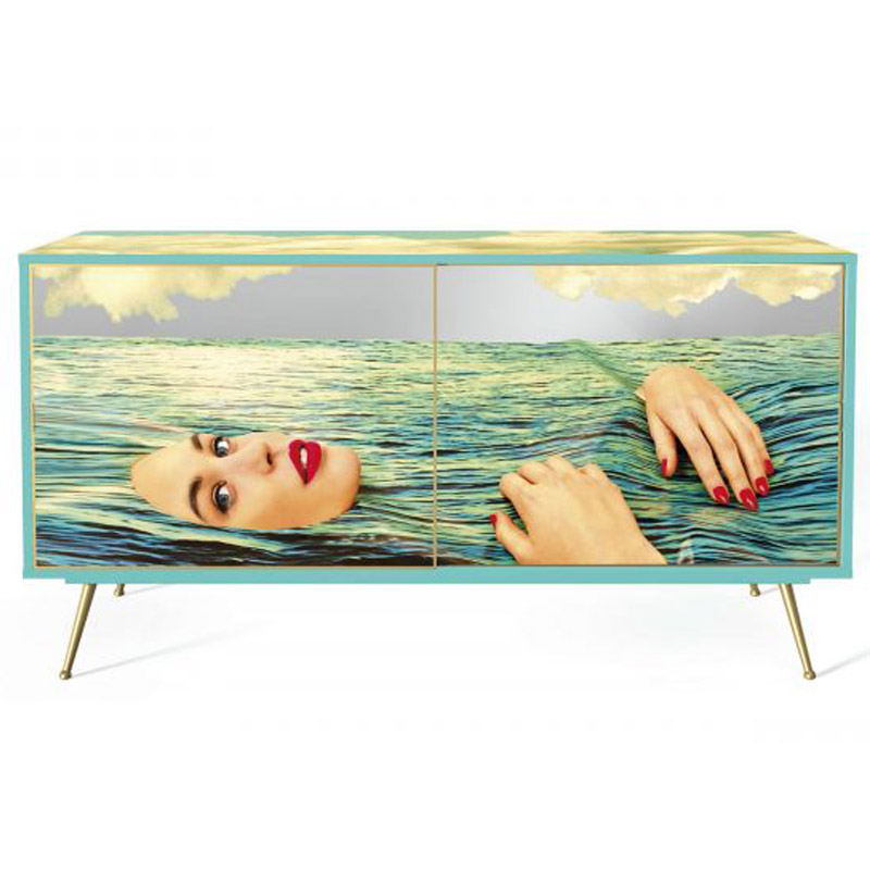 Комод Seletti Cabinet Sliding Door Sea Girl Мульти Золотой Шампань в Воронеже | Loft Concept 