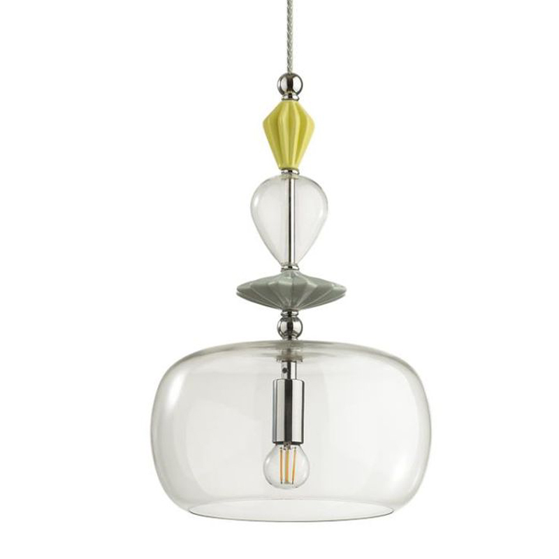 Подвесной светильник Iris Glas hanging lamp candy A chrome Прозрачное Стекло Прозрачный желтый Голубой Хром Прозрачный зеленый в Воронеже | Loft Concept 