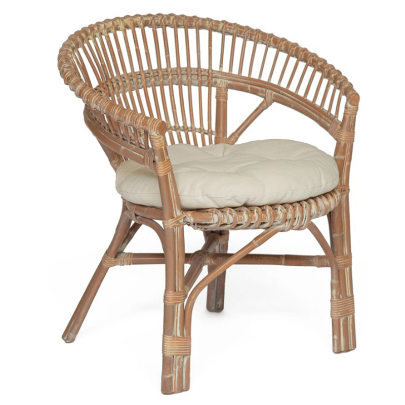 Уличное кресло Rauno Wicker Chair Бежевый Белый в Воронеже | Loft Concept 