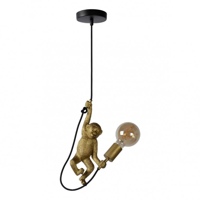 Подвесной светильник Monkey holding a light bulb Черный Золотой в Воронеже | Loft Concept 