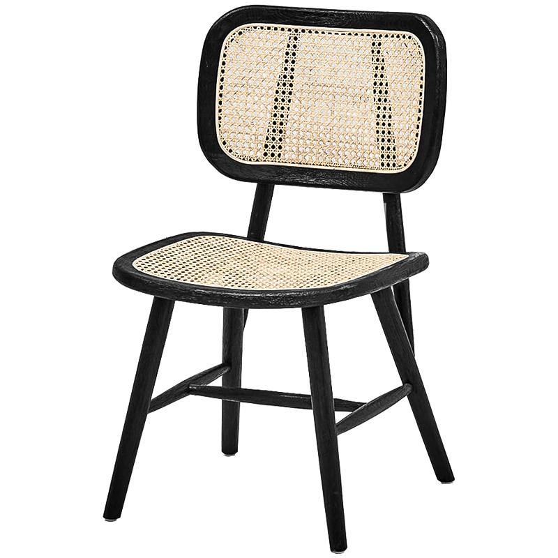 Стул Stiana Rattan Stool Черный Бежевый в Воронеже | Loft Concept 