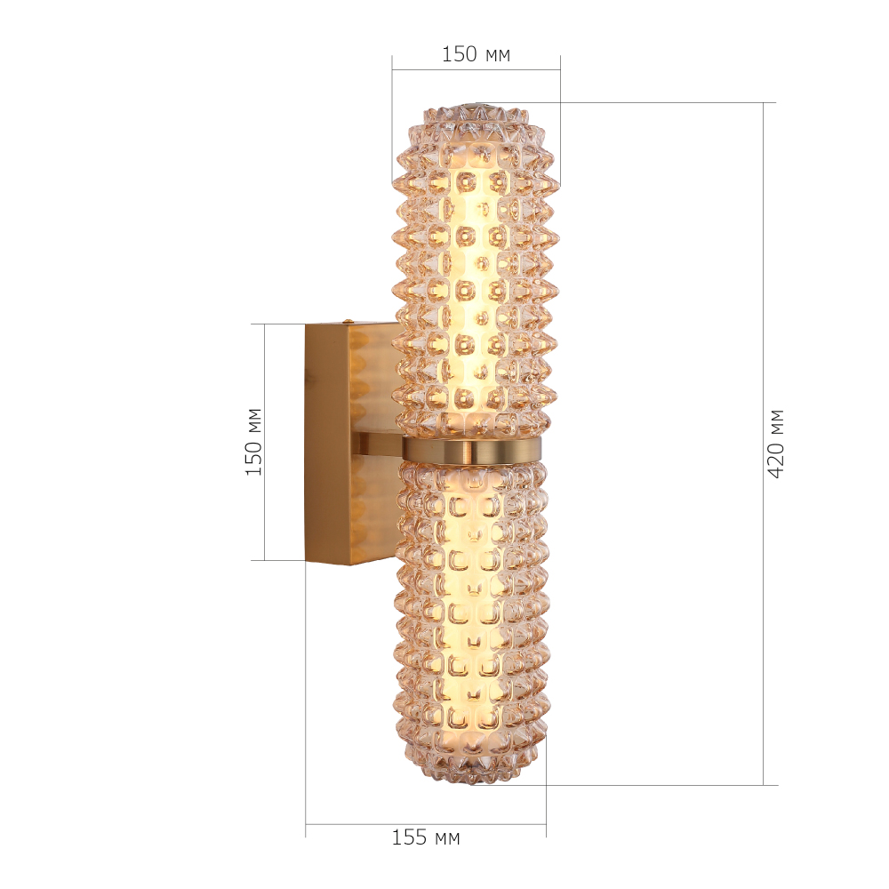 Бра с факутрным стеклянным плафоном Шампань Sonora в Воронеже
