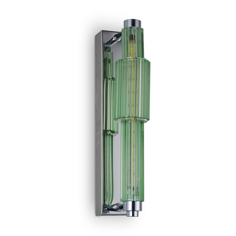 Бра с вертикальным узким плафоном Fuse Crystal Green Хром Зеленый Бра с вертикальным узким плафоном Fuse Crystal Green Хром Зеленый в Воронеже | Loft Concept