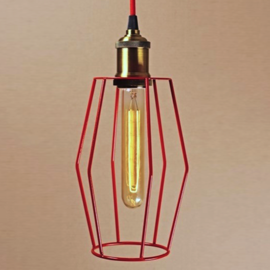 Подвесной светильник Wire Cage Pendant Spauk Red Красный в Воронеже | Loft Concept 