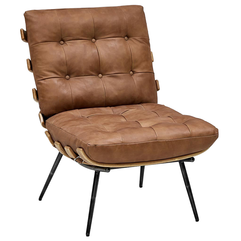 Кресло Philbert Chair brown leather Коричневый в Воронеже | Loft Concept 