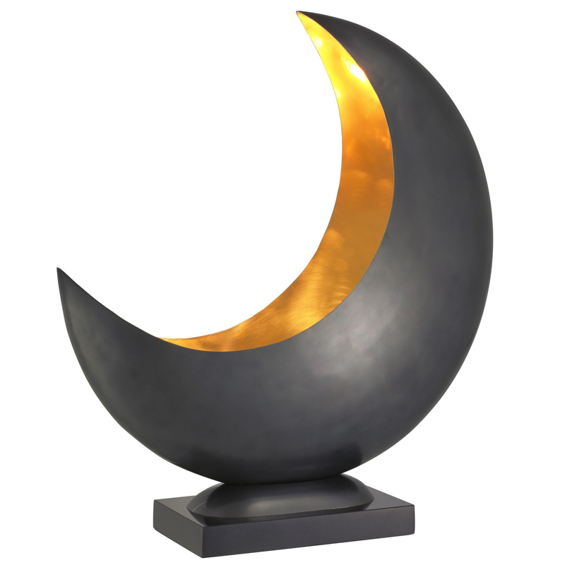 Настольная лампа Eichholtz Table Lamp Half Moon Латунь Черный в Воронеже | Loft Concept 