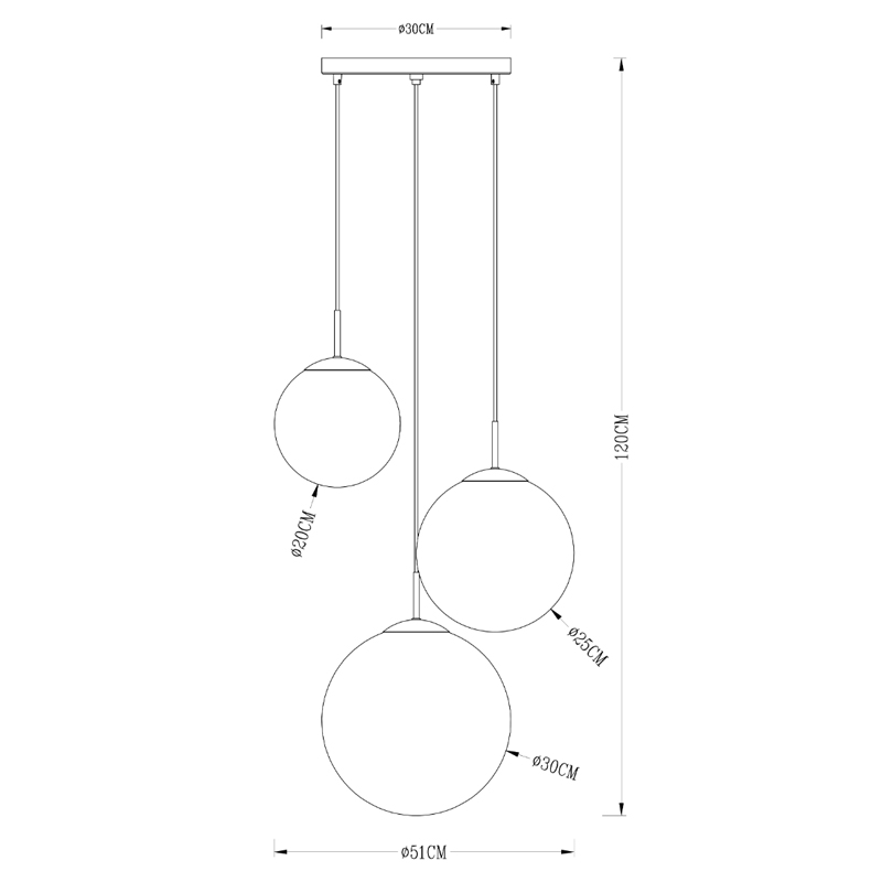 Люстра Ball Sunrise Pendant lamp smok 3 плафона в Воронеже