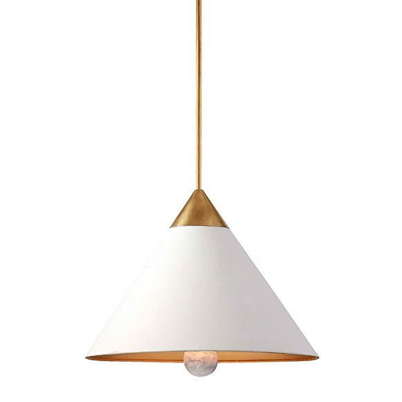 Подвесной светильник Cleo Pendant Brass & White Латунь Белый в Воронеже | Loft Concept 