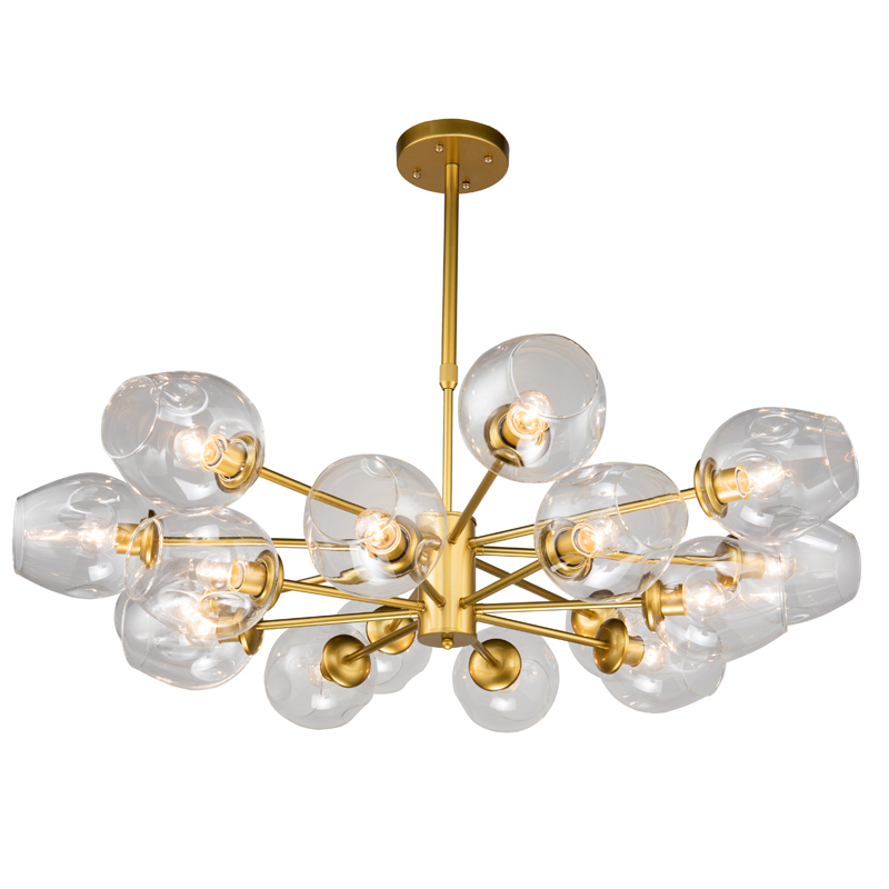 Люстра Branching Bubble Chandelier gold 16 Глянцевое золото Прозрачный в Воронеже | Loft Concept 