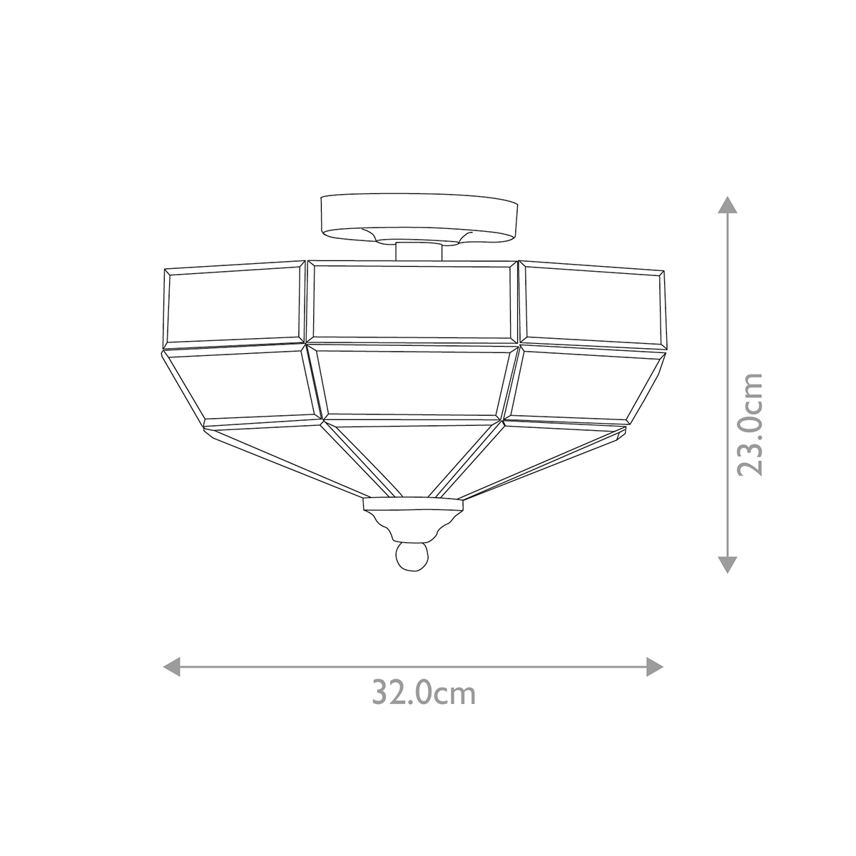 Потолочный светильник шестигранной формы с прозрачными стеклянным плафоном Elstead Lighting в Воронеже