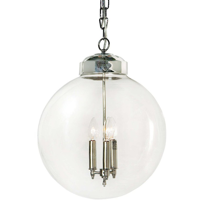 Подвесной светильник Conor Globe Hanging lamp Silver Серебряный Прозрачный (Transparent) Подвесной светильник Conor Globe Hanging lamp Silver Серебряный Прозрачный (Transparent) в Воронеже | Loft Concept
