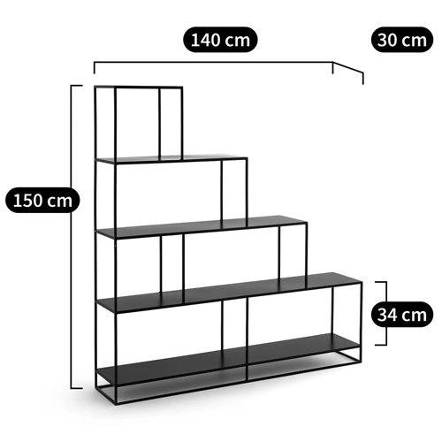 Ступенчатый стеллаж Menzie Steps Metal Rack Black в Воронеже