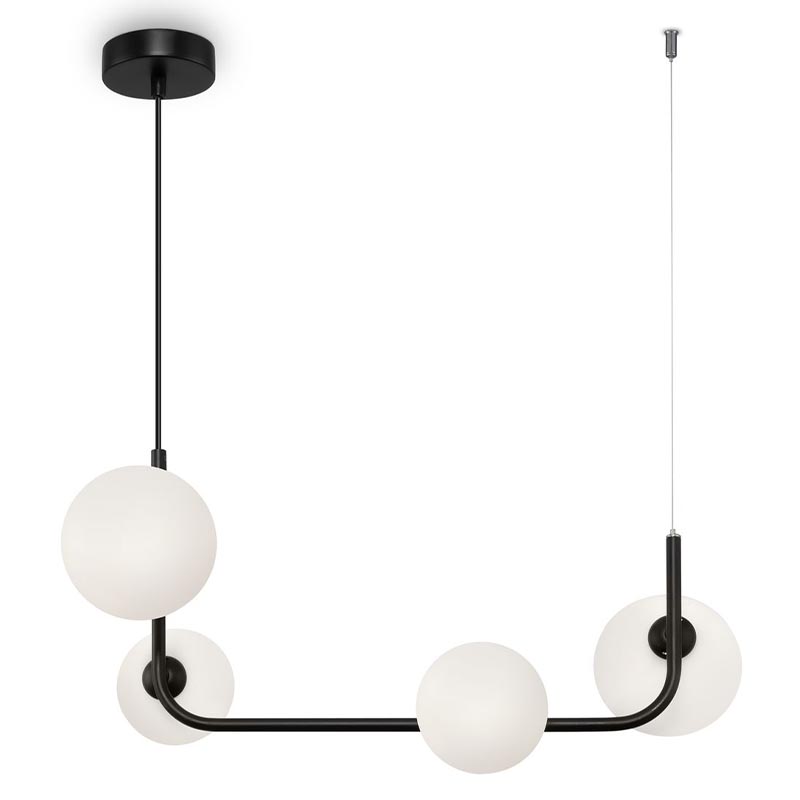 Люстра Marcan 4 Ball Chandelier Black Line Черный Белый Люстра Marcan 4 Ball Chandelier Black Line Черный Белый в Воронеже | Loft Concept