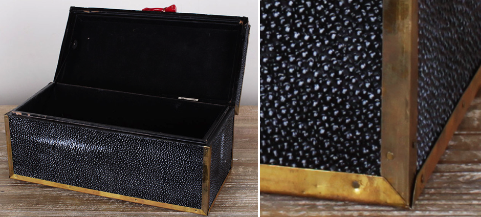 Шкатулка из ската Black Caviar Red Coral Шкатулка из ската Black Caviar Red Coral - Loft-Concept в Воронеже