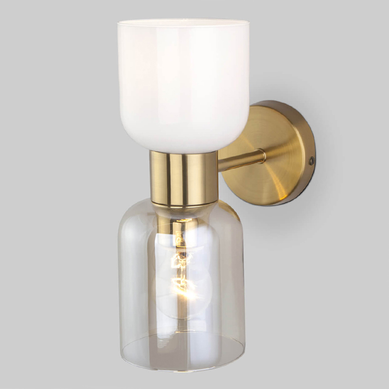 Бра Light maker studio Sconce white and smok brass Латунь Стекло Смок Белый в Воронеже | Loft Concept 