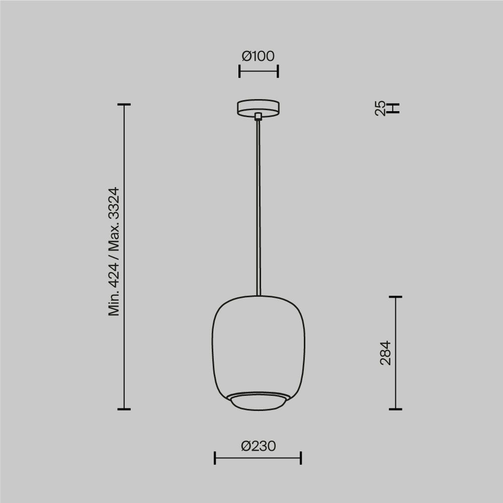 Подвесной светильник Brio Серый 3000К 12Вт в Воронеже
