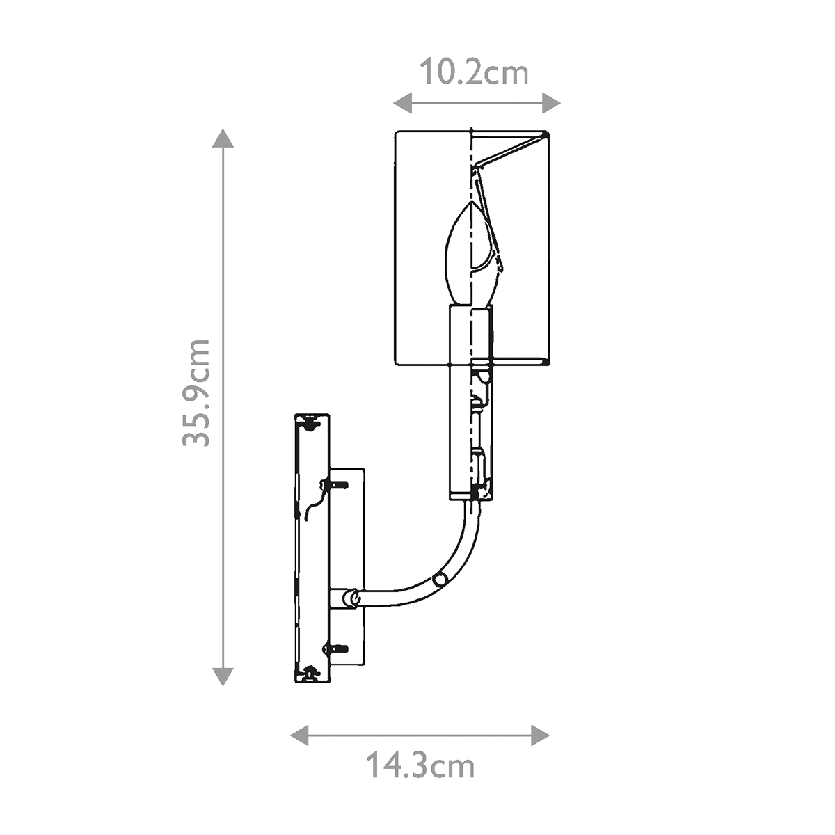 Бра с прямоугольным основанием цвета хром и белым цилиндрическим льняным абажуром Feiss в Воронеже
