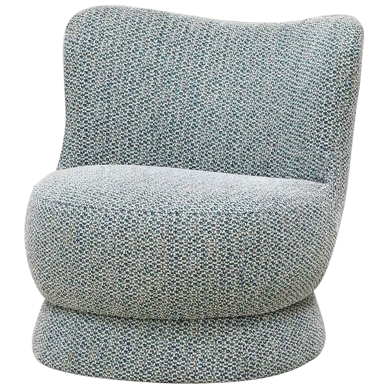 Дизайнерское мягкое кресло без подлокотников в голубой пестрой обивке Roux Armchair Голубой в Воронеже | Loft Concept 