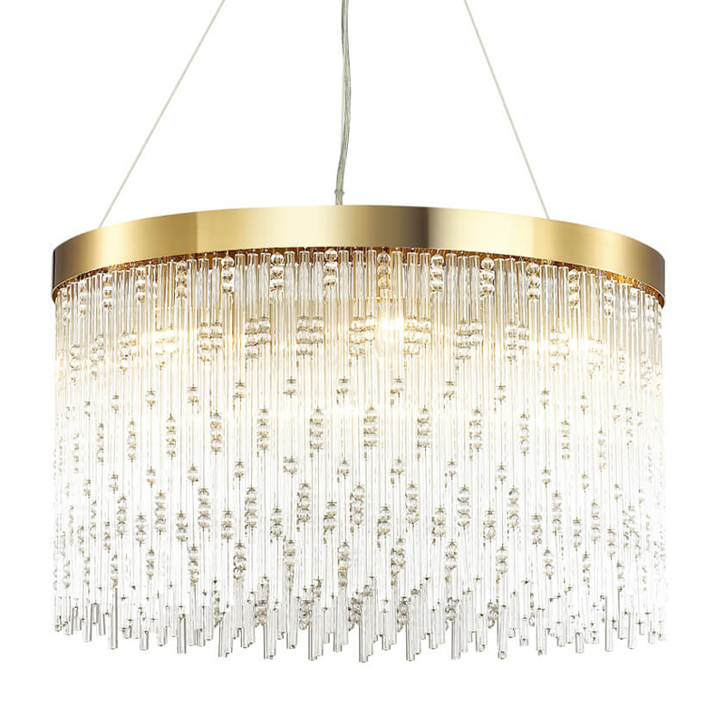 Люстра Hailstorm Rain Kerri Chandelier gold 60 Прозрачный (Transparent) Золотой в Воронеже | Loft Concept 