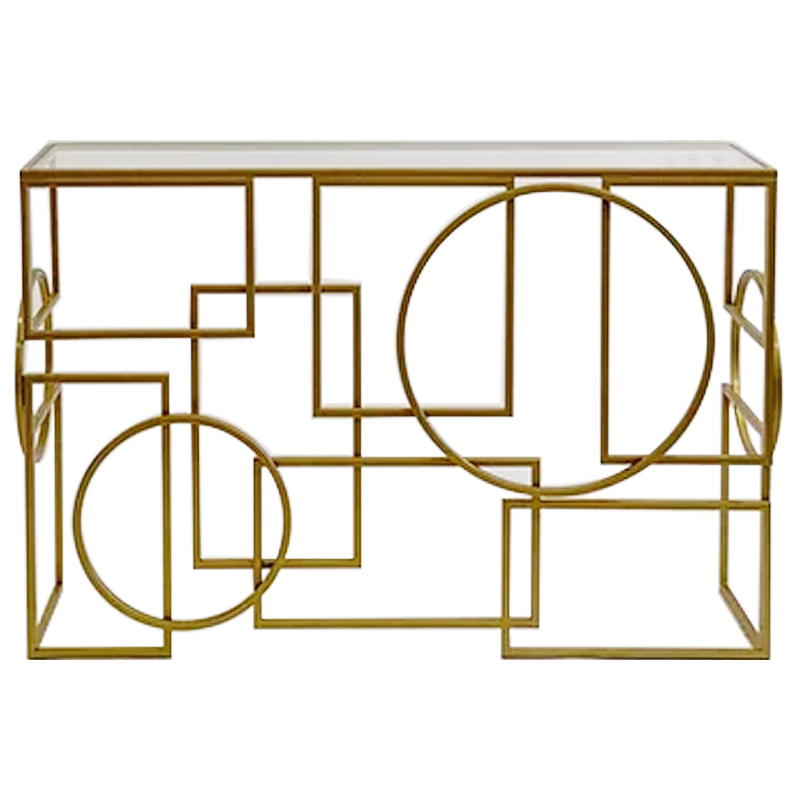 Консоль Geometric Figures Gold Console Золотой Прозрачное Стекло в Воронеже | Loft Concept 