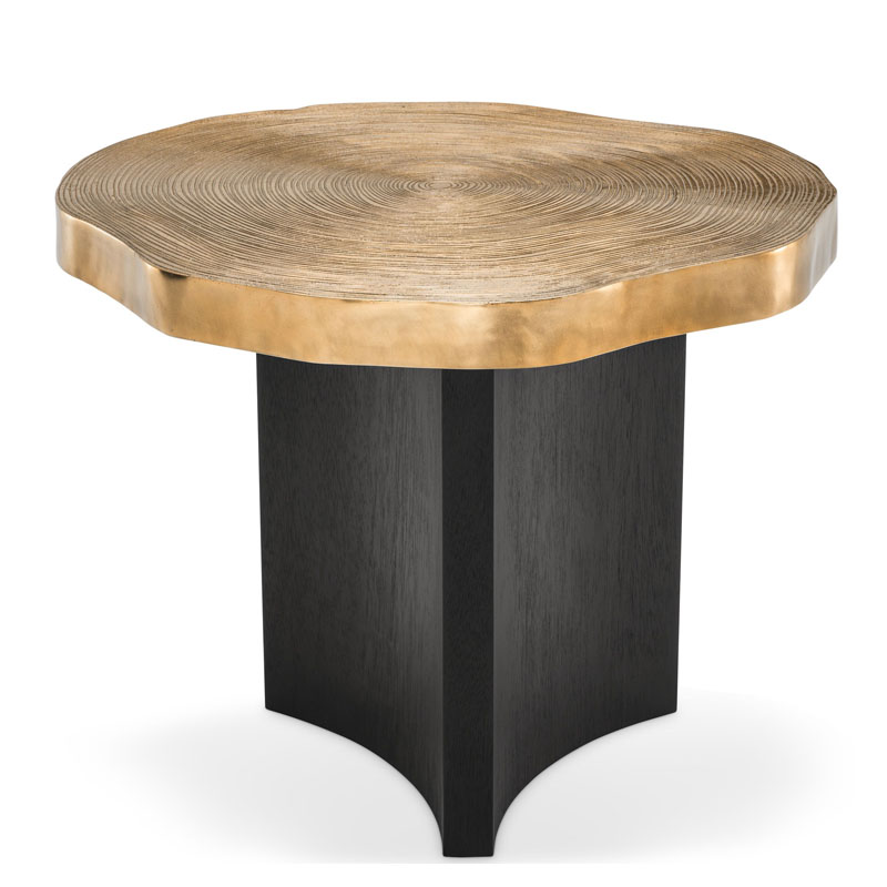 Приставной стол Eichholtz SIDE TABLE THOUSAND OAKS Черный Мрамор Nero Глянцевое золото в Воронеже | Loft Concept 