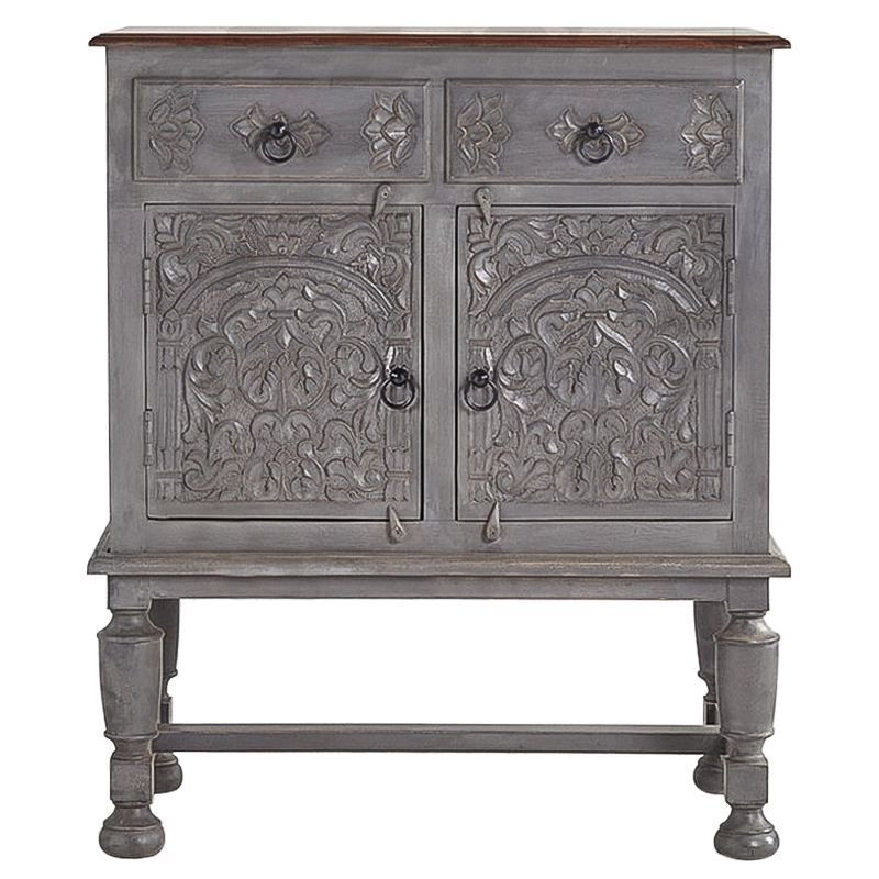Комод Indian Antique White Furniture Chest of Drawers Amit серый Серый Коричневый Комод Indian Antique White Furniture Chest of Drawers Amit серый Серый Коричневый в Воронеже | Loft Concept