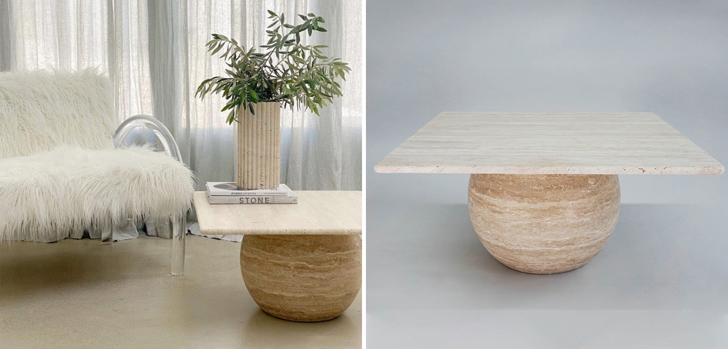Кофейный стол Edna Travertine Coffee Table - фото