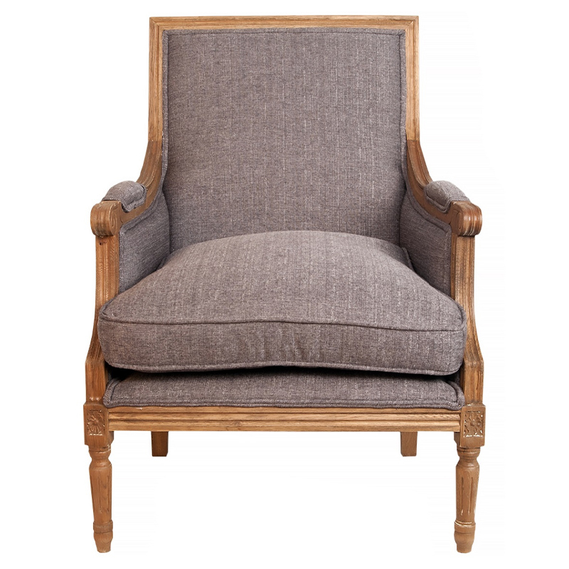 Кресло William Classical Armchair grey flax Серый Коричневый в Воронеже | Loft Concept 